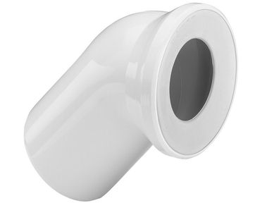 Sanit WC Anschlussbogen weiss 45° 110 mm x 110 mm Anschlussstutzen Abflußbogen