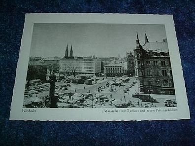 2435/ Ansichtskarte-Wiesbaden-Marktplatz mit Rathaus