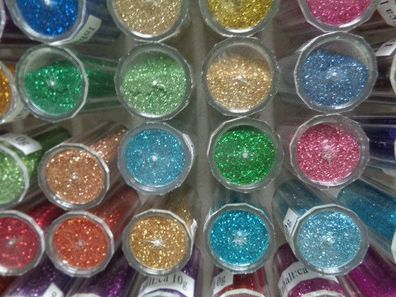Glitter Powder Puder Glimmer Glitzer Streudeko bunt allle Farben mit Streuer