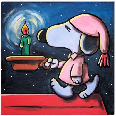 Klausewitz: Original Acryl auf Leinwand: Good night, Snoopy!/ 40x40 cm