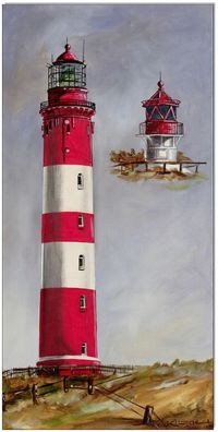 Klausewitz: Original Acryl auf Leinwand: Amrumer Leuchtturm/ 30x60 cm