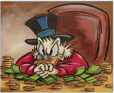 Klausewitz: Original Acryl auf Leinwand: Dagobert Uncle Scrooge The Greed / 40x50 cm