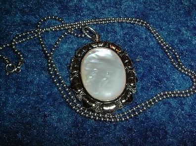Kette aus 925 Silber-kleine Kugeln mit Anhänger