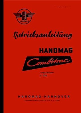 Betriebsanleitung Hanomag Combitrac C 218