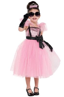 4 Tlg Prinzessin Diva Glamour Glam Rosa Princess Kleid 98-104 + 104-116 kleid Kostüm