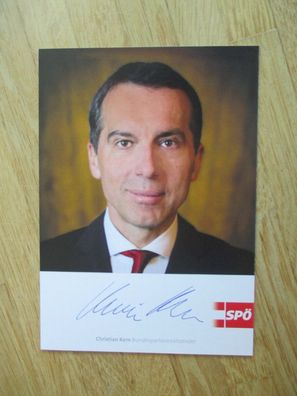 Österreich SPÖ Bundeskanzler Christian Kern - handsigniertes Autogramm!!!