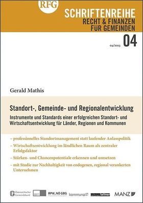 Standort-, Gemeinde- und Regionalentwicklung (Recht & Finanzen f?r Gemeinde ...