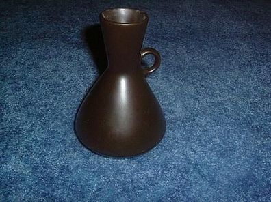 kleine dunkelbraune Vase mit Griff
