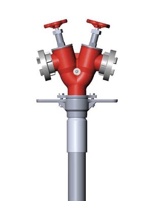 Standrohr 2xB DN80 Trinkwasserschutz DIN14375 Feuerwehr Hydrant