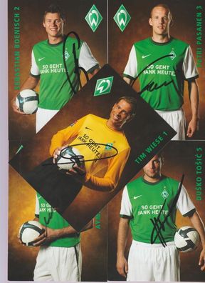 5x Werder Bremen Autogramme Saison 2009/2010