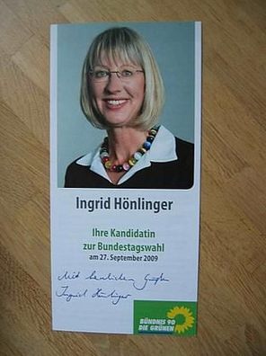 MdB Die Grünen Ingrid Hönlinger - hands. Autogramm!