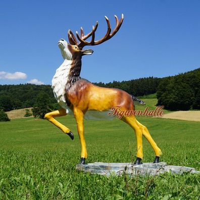 Hirschfigur Hirsch lebensgroß Figur Statue Natur Weihnachten Rentier Deko