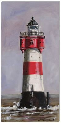Klausewitz: Original Acryl auf Leinwand: Leuchtturm Roter Sand / 30x60 cm