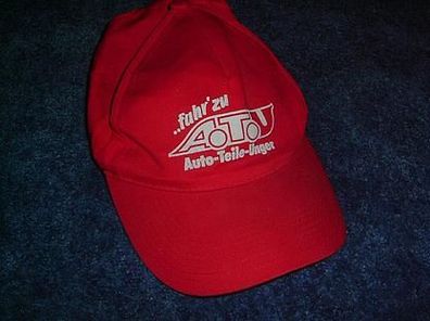 Base-Cup/ Schirmmütze rot mit Aufschrift-Werbung