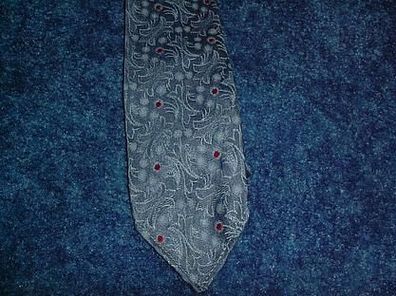 Krawatte/ Binder / Schlips-blau gemustert-Kunstseide
