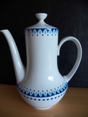 Kaffeekanne Tasse Zuckerdose Dessertteller mit blauem Muster von Winterling