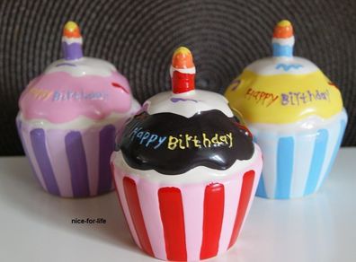 Spardose Muffin Cupcake Törtchen Happy Birthday Geburtstag Torte Sparbüchse