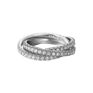 Esprit Damen Ring Silber Zirkonia Brilliance Triple White ESRG91885B1