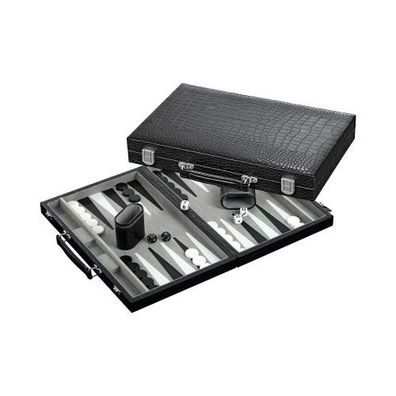 Backgammon - medium - Kunstleder - Koffer