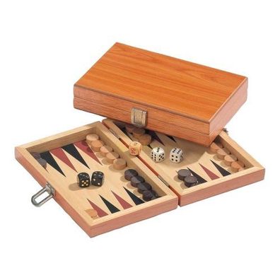 Backgammon - Reisespiel - Kassette - Alvertos - Holz - mini