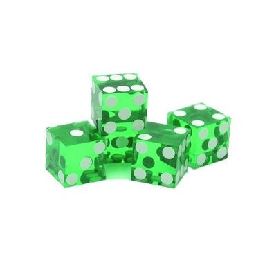 Casino-Würfel - 5 Stück - 19mm - grün