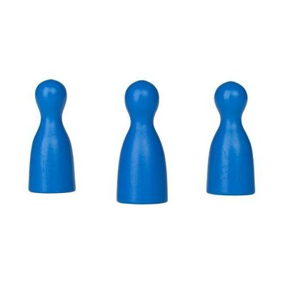 Halmakegel - Pöppel - Holz - blau - 40 x 18 mm