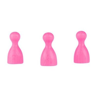 Halmakegel - Pöppel - Holz - rosa - pink - 24 x 12 mm
