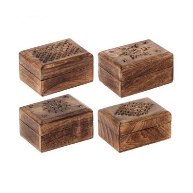 Holz-Kistchen 4er Set mit Lochmuster