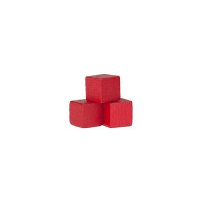 Holzwürfel - Spielsteine - kantig - rot - Holz - 10 mm