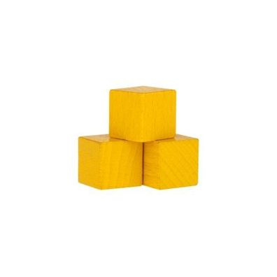Holzwürfel - Spielsteine - kantig - gelb - Holz - 15 mm