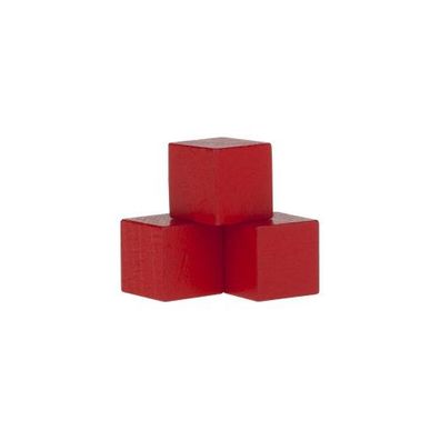 Holzwürfel - Spielsteine - kantig - rot - Holz - 15 mm