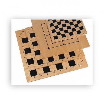 Schach und Mühlebrett - Birke - bedruckt - Feldgröße 41 mm