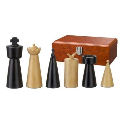 Schachfiguren - Domitian - Holz - Modern Style - Königshöhe 90 mm