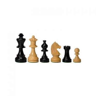 Schachfiguren - Ebenholz und Buchsbaum - 83 mm