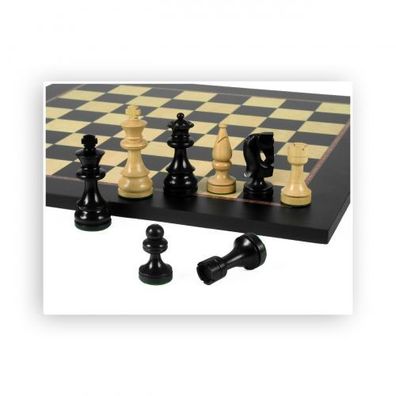 Schachfiguren - Russian Design - schwarz - Königshöhe 89mm