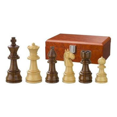 Schachfiguren - Theoderich - Holz - Burma Style - Königshöhe 95 mm