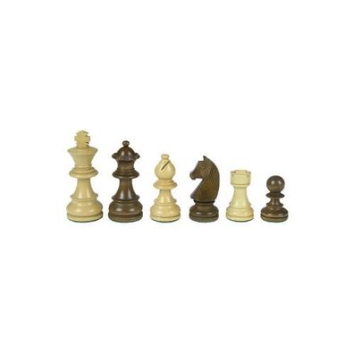 Schachfiguren - Staunton - braun - Königshöhe 63 mm