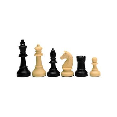 Schachfiguren - Turnier - Kunststoff - schwarz-beige - Königshöhe 90mm