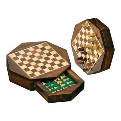 Schachspiel - Reiseschach - Octagon - klein - Breite ca. 14 cm