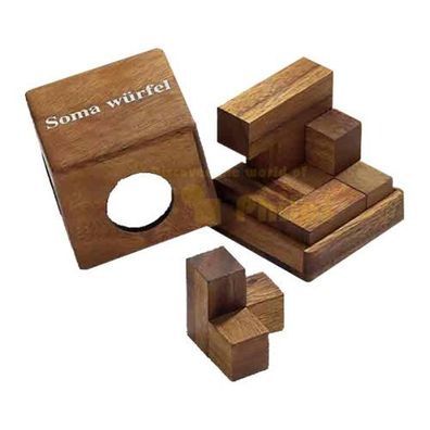 Somawürfel - mittel - 7 Puzzleteile - Denkspiel - Knobelspiel - Geduldspiel