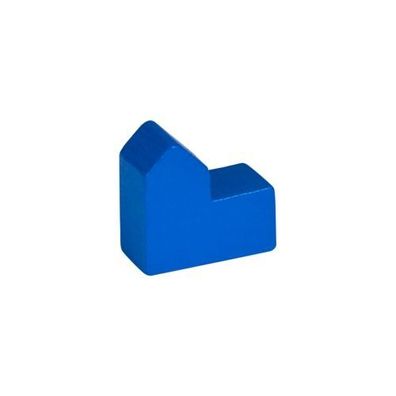 Stadt - Kirche - Haus - Holz - blau - 20x19x10mm