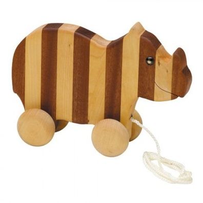 Streifentier - Holzfigur - Nashorn - 16 cm