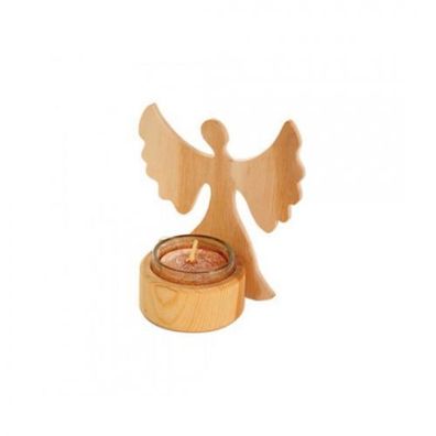 Teelichthalter - Engel - mit Teelichtglas - 15 cm
