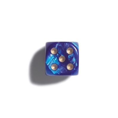 Würfel - 12 mm - blau - pearl - 36 Stück