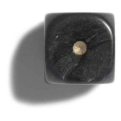 Würfel - 12 mm - schwarz - pearl - 36 Stück
