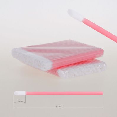 Microfaser Reinigungsstäbchen für Wimpernverlängerung Fusselfrei 100 Stück rosa
