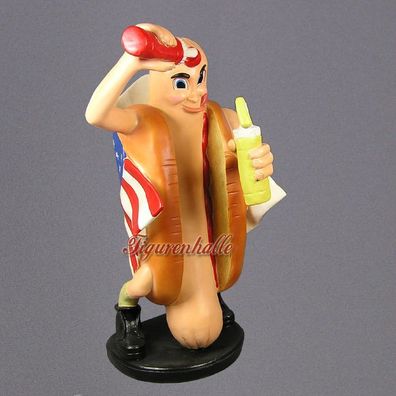 Hot Dog Mann Schausteller Werbung USA Fahne Wagen Kirmes Deko Stand Werbefigur Figur