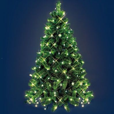 LED Weihnachtsbaum-Lichternetz 195er warmweiß Kabel grün außen Lotti 17740