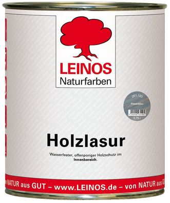 Leinos 261 Holzlasur für Innen 123 Friesenblau 0,75 l