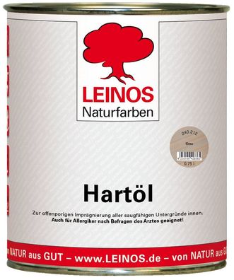 Leinos 240 Hartöl für Innen 212 Grau 0,75 l